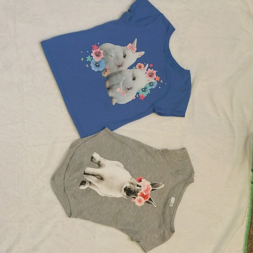 2 girls 3t short sleeve tops